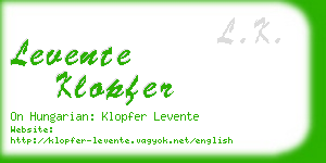 levente klopfer business card